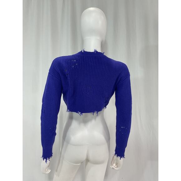 Retrofete 'Cropped' Blue Devin Sweater Size XXS - Picture 3 of 5